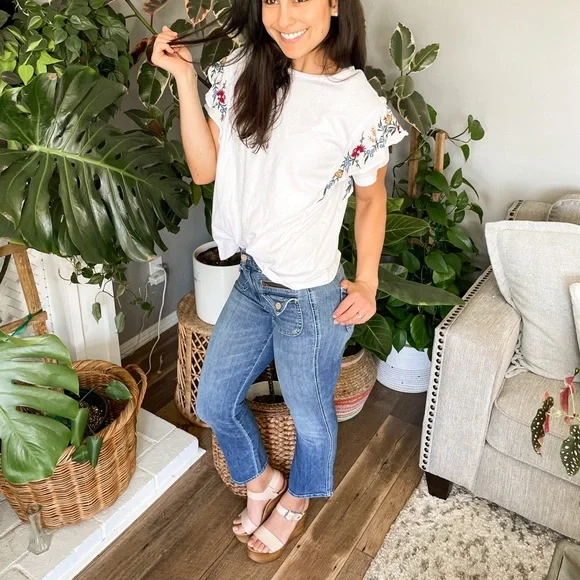 Mother Denim The Insider Crop Point Racing Hearts Size 24 - Picture 15 of 16